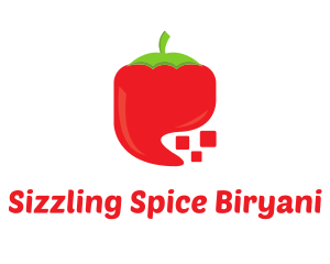 Red Digital Chili Pixel logo design