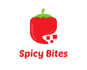 Red Digital Chili Pixel logo design