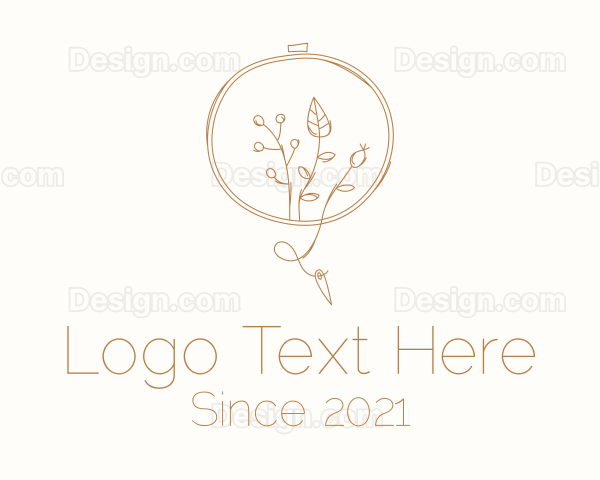 Autumn Plant Embroidery Logo