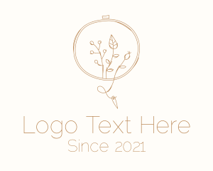 Autumn Plant Embroidery logo design