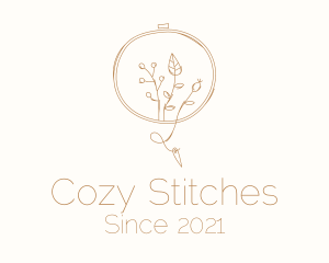 Autumn Plant Embroidery logo design