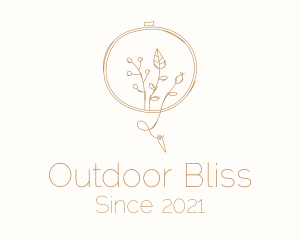 Autumn Plant Embroidery logo design