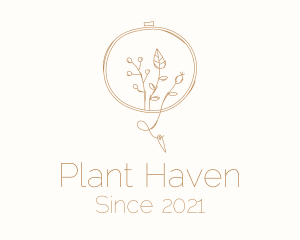 Autumn Plant Embroidery logo design