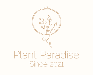 Autumn Plant Embroidery logo design