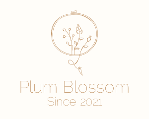 Autumn Plant Embroidery logo design