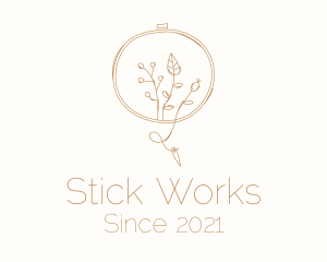 Autumn Plant Embroidery logo design