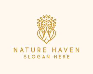 Nature Tree Heart  logo design