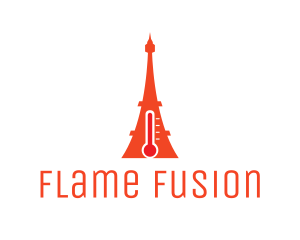 Hot Eiffel Tower logo design