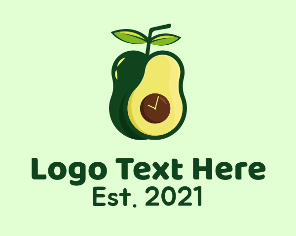 Green Avocado Clock logo