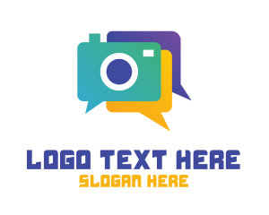 Twitter - Colorful Camera Chat logo design