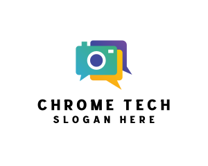 Colorful Camera Chat logo design