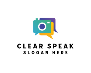 Colorful Camera Chat logo design