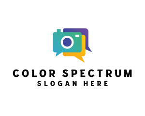 Colorful Camera Chat logo design