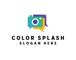 Colorful Camera Chat logo design