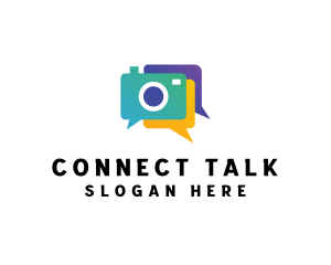 Colorful Camera Chat logo design