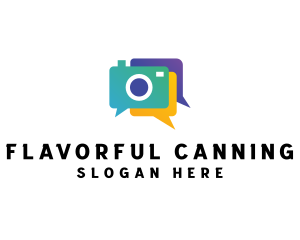 Colorful Camera Chat logo design