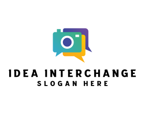 Colorful Camera Chat logo design