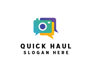 Colorful Camera Chat logo design