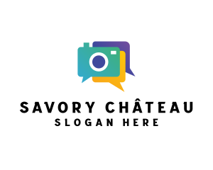 Colorful Camera Chat logo design