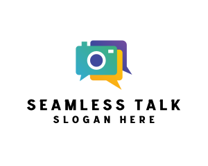 Colorful Camera Chat logo design