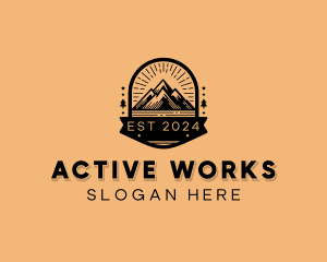 Outdoor Mountain Hiker logo design