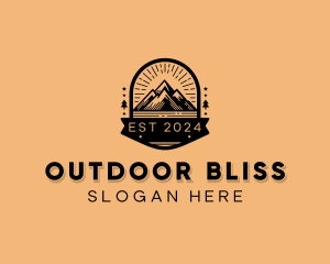 Outdoor Mountain Hiker logo design