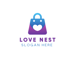 Shopping Bag Love logo design