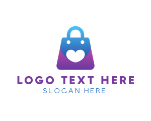 Handbag - Shopping Bag Love logo design