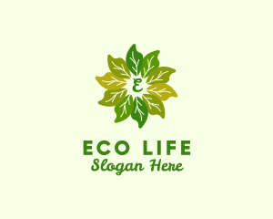 Plant Leaves Organic Farming logo design