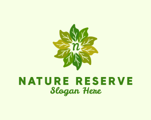 Plant Leaves Organic Farming logo design