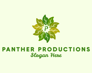 Plant Leaves Organic Farming logo design