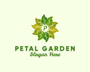 Plant Leaves Organic Farming logo design