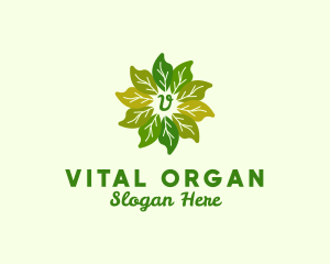 Plant Leaves Organic Farming logo design