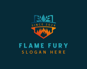 HVAC Flaming Ice logo design