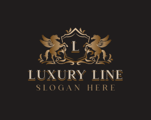 Luxury Shield Pegasus logo design