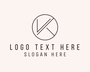 Letter K Minimal Circle logo