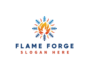 Fire Ice HVAC logo design