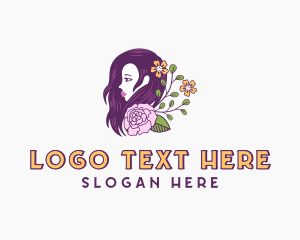 Woman Floral Hair logo