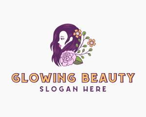 Woman Floral Hair logo