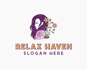 Woman Floral Hair logo