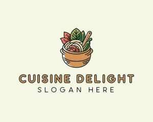 Vegetarian Noodle Soup logo design