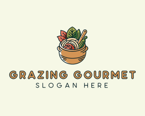 Vegetarian Noodle Soup logo design