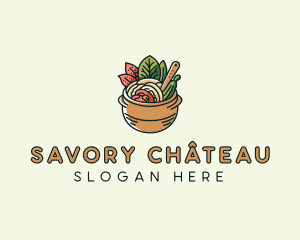 Vegetarian Noodle Soup logo design