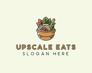 Vegetarian Noodle Soup logo design