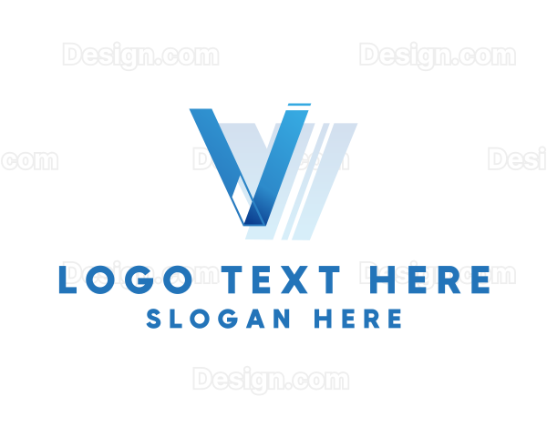 Modern Digital Letter V Logo