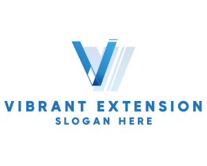 Modern Digital Letter V logo design