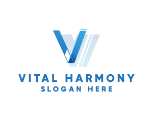 Modern Digital Letter V logo design