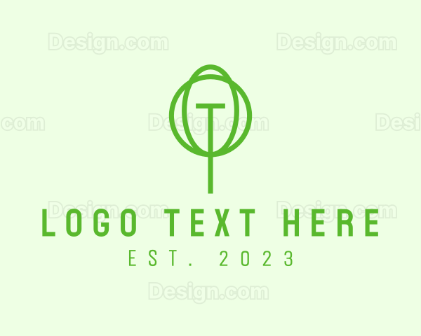 Green Tree Letter T Logo