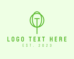 Green Tree Letter T logo