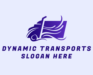 Purple Freight Trucking  logo design